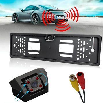 Автомобильная камера заднего вида в рамке номера 16LED / Рамка для номера с камерой / Авторамка с камерой 234567334 фото
