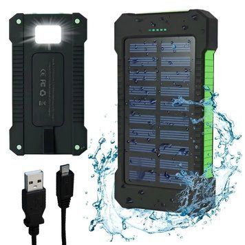 Повербанк 20000 mah, на солнечной батарее, с фонариком, KL110 / УМБ Power Bank / Внешний аккумулятор 234570412 фото
