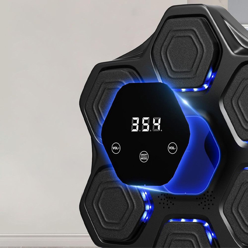 Настінна мішень для боксу з Bluetooth + рукавиці, 44х44см, USB, Чорний / Музичний боксерський тренажер / Тренажер для боксу 234590233 фото
