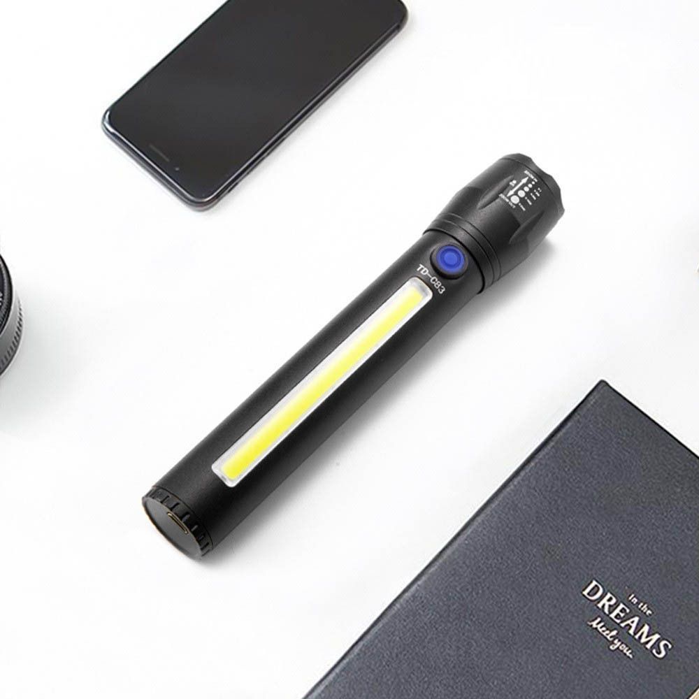 Ліхтарик ручний 2в1 з акумулятором та USB зарядкою BL-C63 / Тактичний ліхтар зі світлодіодною панеллю 234567242 фото