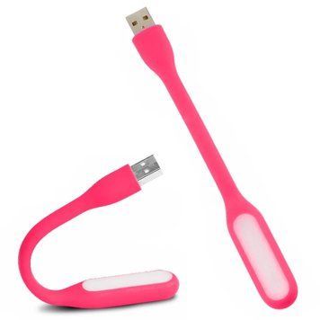 Гибкий фонарик для ноутбука от USB / USB фонарик для клавиатуры / ЮСБ светильник / LED фонарик от юсб (Цвет: Розовый) 23456036306 фото