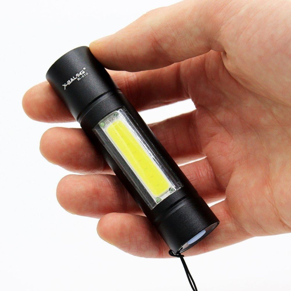 Ручний ліхтарик кишеньковий із USB зарядкою, BL-1501, Чорний / Акумуляторний тактичний ліхтар із кейсом 234563896 фото