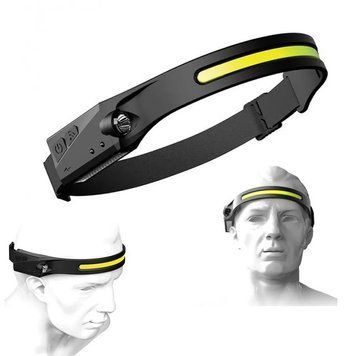 Налобный фонарик 2в1 BL-G28-XPE+COB с сенсором и датчиком движения / Фонарь на голову аккумуляторный 234562552 фото