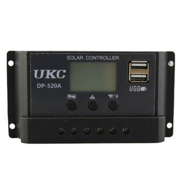 Контролер сонячної панелі на 20A, DP-520A, Чорний / Контролер заряду сонячної батареї / Сонячний контролер 234585315 фото