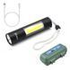 Ручний ліхтарик кишеньковий із USB зарядкою, BL-1501, Чорний / Акумуляторний тактичний ліхтар із кейсом 234563896 фото 1