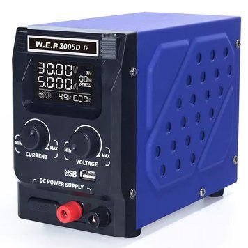 Лабораторный блок питания 30V, 5A+USB, WEP 3005D-IV, Синий / Ремонтный комплекс для пайки / Импульсная станция для пайки 234590719 фото