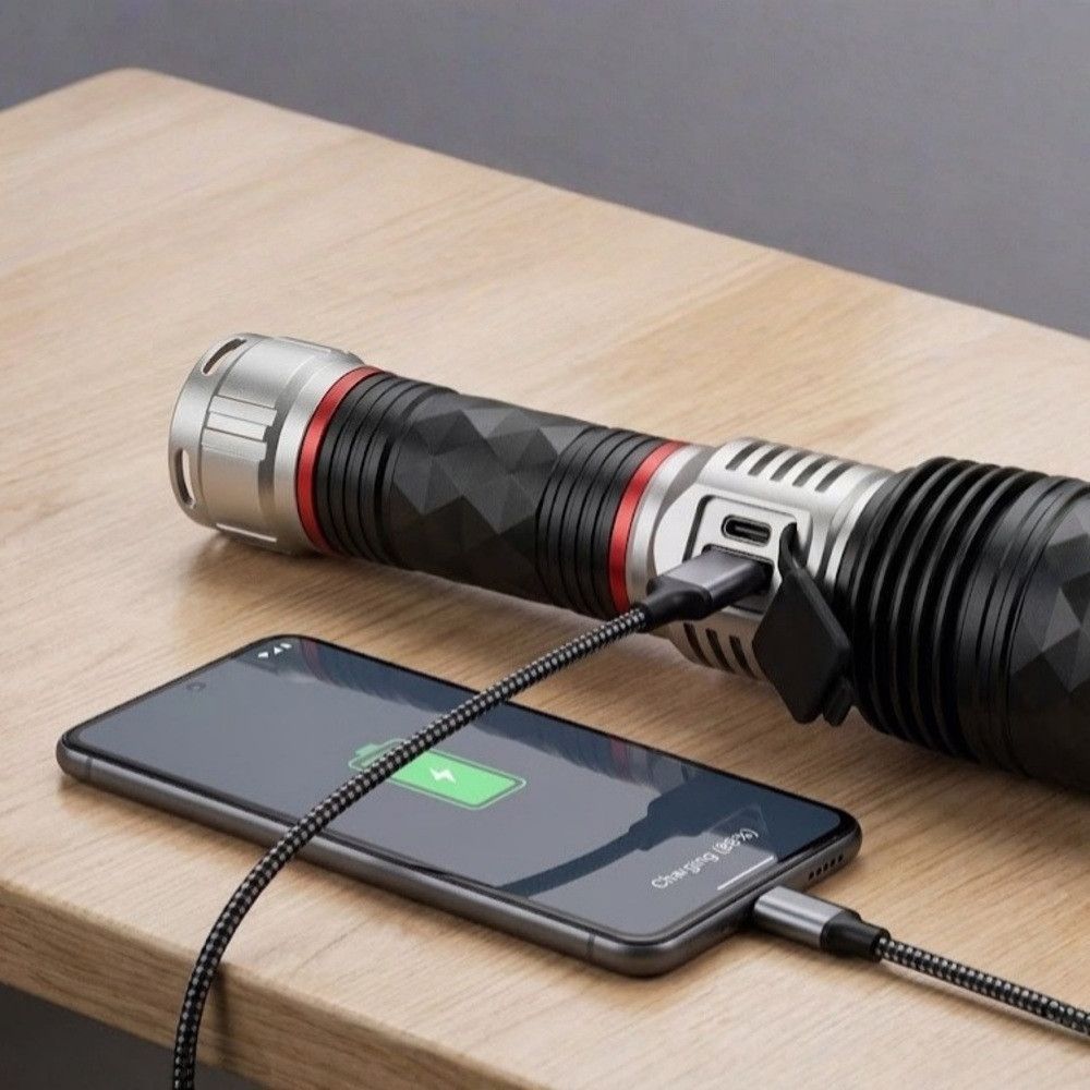 Ручний ліхтар світлодіодний 30W, 1х26650, Zoom, CB-G685, Чорний / Акумуляторний ліхтар тактичний / LED-ліхтарик металевий 234590783 фото