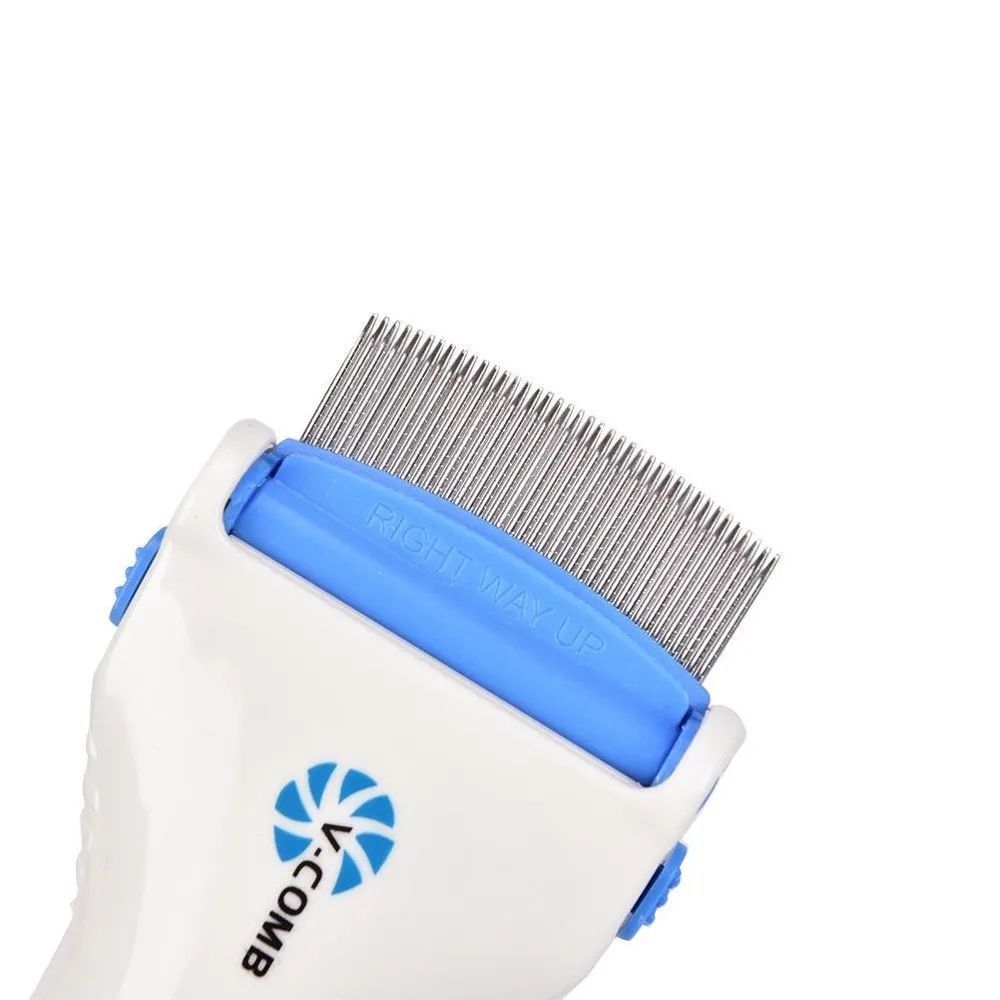 Расческа электрическая для удаления вшей и блох V Comb Licetec с вытяжкой / Электро гребень от паразитов 234561316 фото