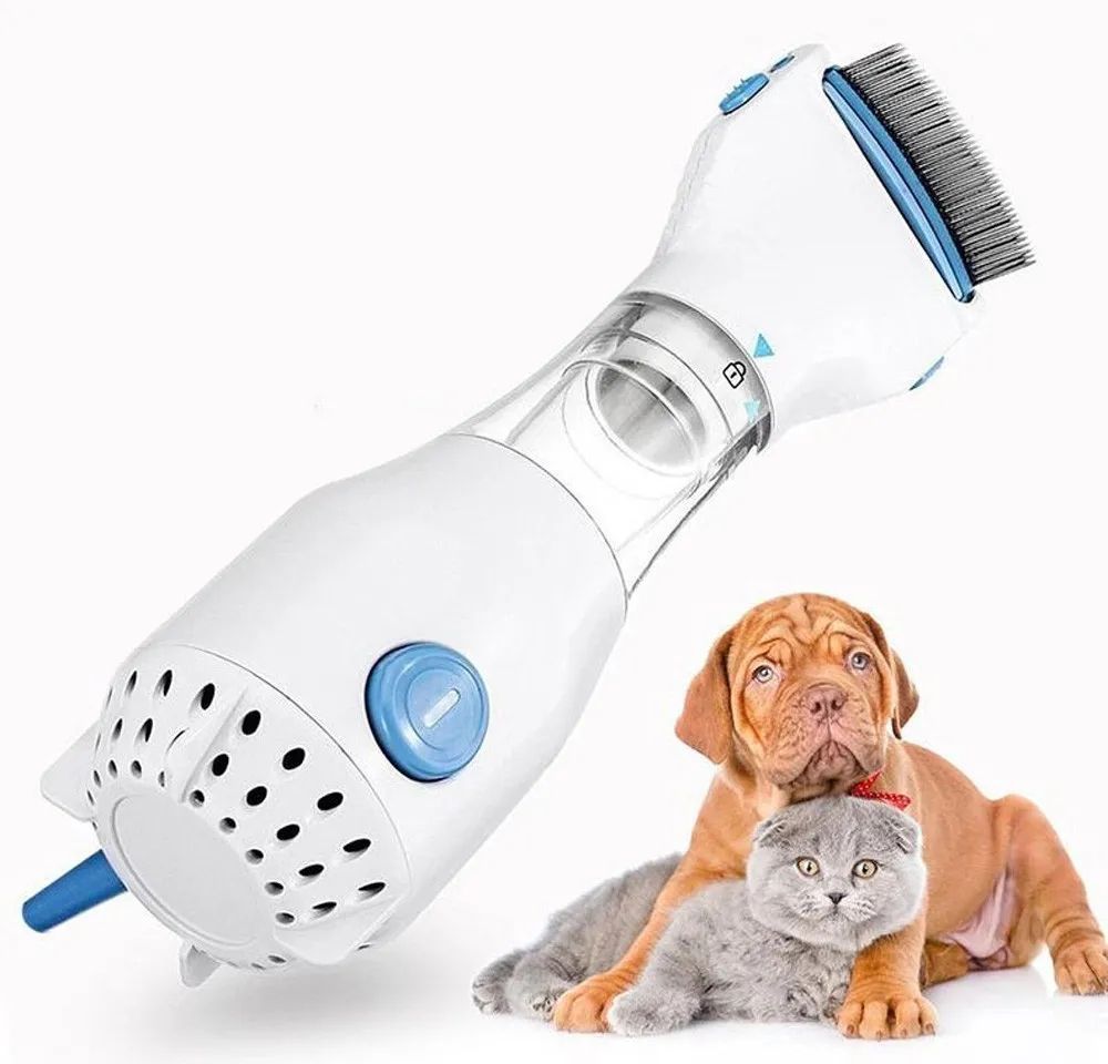 Расческа электрическая для удаления вшей и блох V Comb Licetec с вытяжкой / Электро гребень от паразитов 234561316 фото