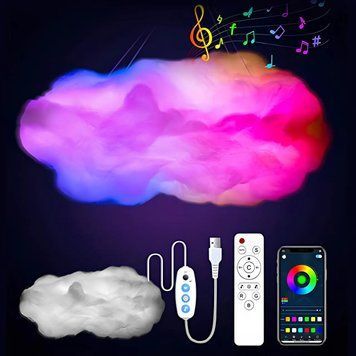 Подвесная LED лампа Облако от USB + пульт, RGB, OBL-211 / Смарт светильник подвесной / Умный светильник облако 234574886 фото