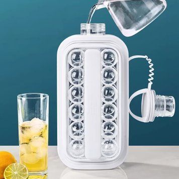 Силіконова форма для льоду на 17 кульок, ICE CUBE TRAY / Формочки для льоду круглі / Пляшка з кришкою для льоду 234575980 фото