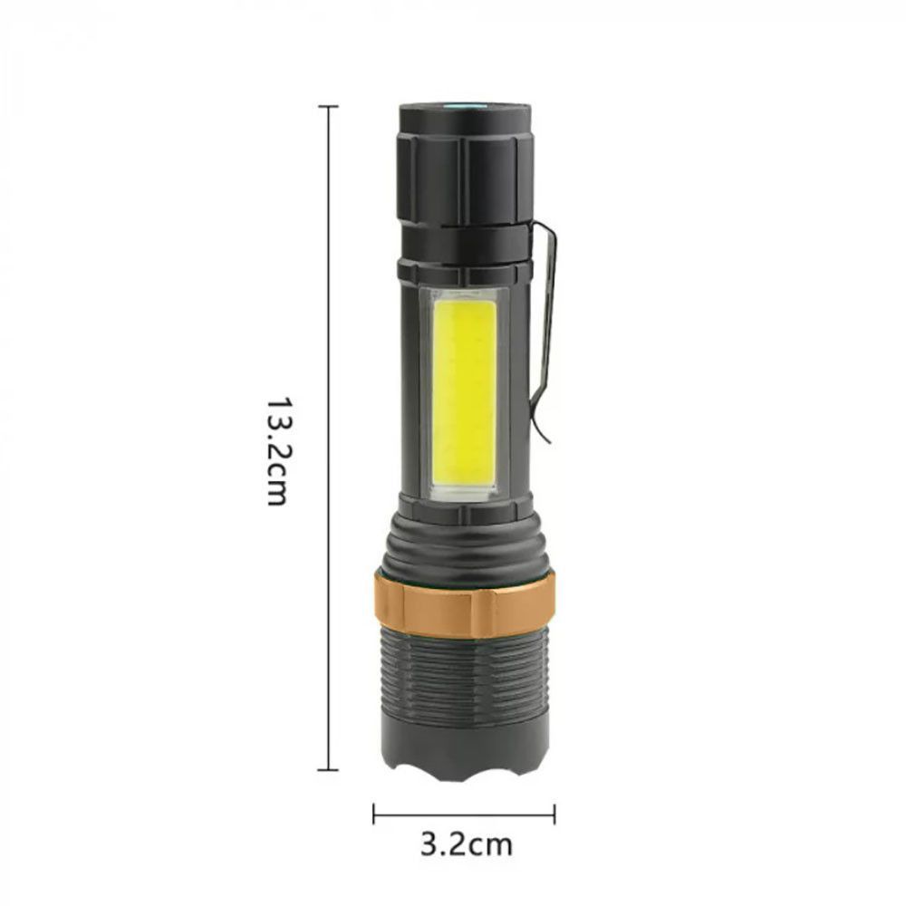Акумуляторний ліхтар ручний c Zoom та бічним світлом, ED31880 (BL659), Чорний / LED ліхтар / Світлодіодний ліхтарик ручний 234582922 фото
