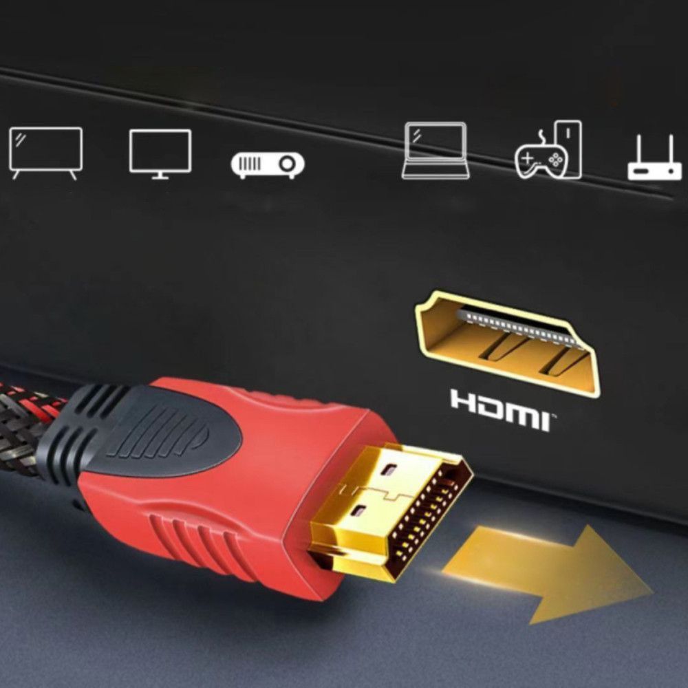 Кабель HDMI на HDMI 5м, з фільтром у тканинній оболонці, Чорний / Шнур в оплетці з фільтрами / Інтерфейсний кабель 234568212 фото