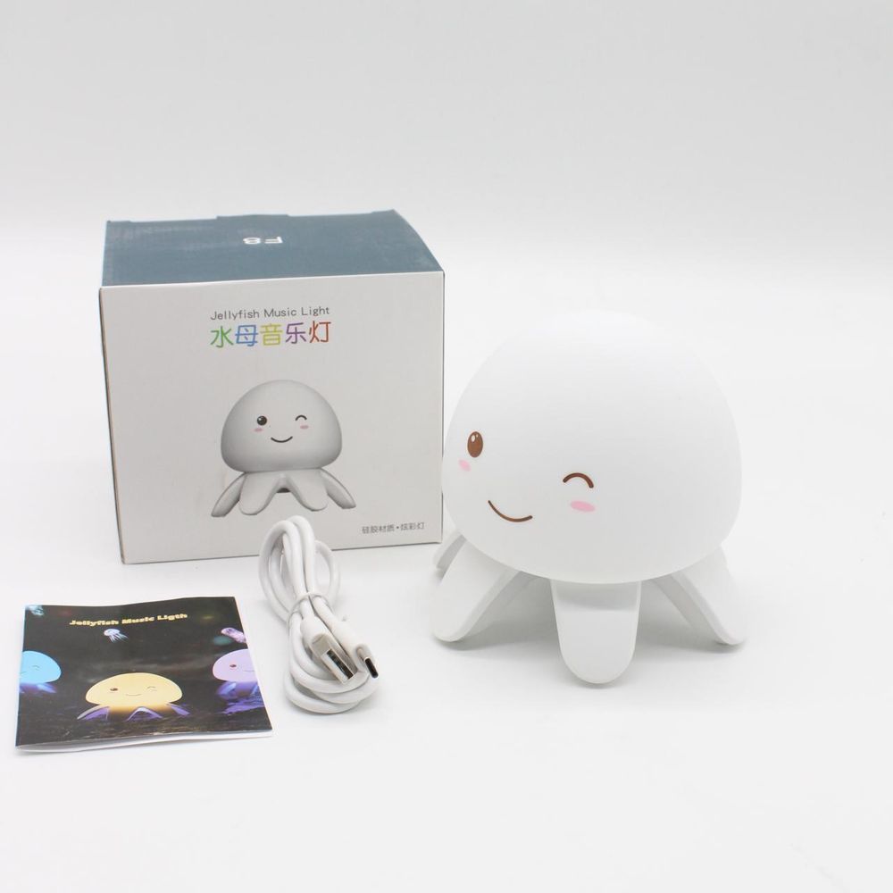 Ночник силиконовый Осьминожка с USB-зарядкой 7 цветов, Белый / Детская led лампа с пультом / Светодиодый светильник 234567409 фото