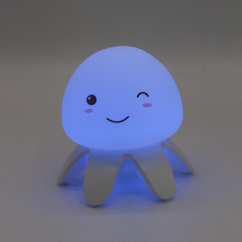 Ночник силиконовый Осьминожка с USB-зарядкой 7 цветов, Белый / Детская led лампа с пультом / Светодиодый светильник 234567409 фото