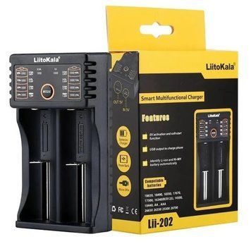 Зарядное устройство на 2 аккумулятора, USB, LiitoKala Lii-202 / Универсальное зарядное для аккумуляторов 234567564 фото