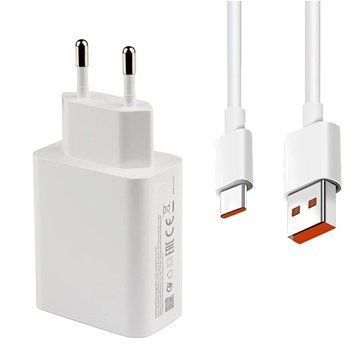 Адаптер USB с кабелем USB-TYPE C, 33W, Белый / Зарядка для телефона / Зарядное устройство с быстрой зарядкой 234577339 фото