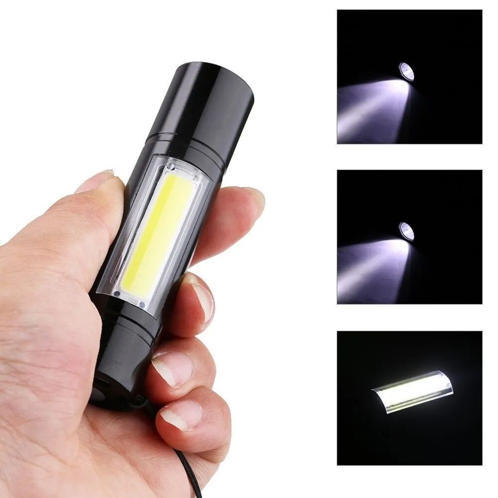 Ліхтар ручний micro USB, XPE+COB, BL-519 / Тактичний потужний ліхтарик 234565357 фото