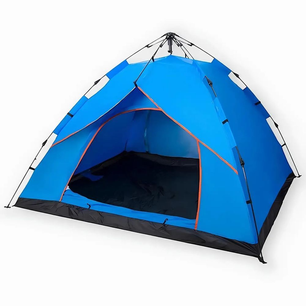 Автоматичний намет 3-місний + чохол, 210x150x115, G-Tent, Синій / Туристичний намет для кемпінгу 234589545 фото