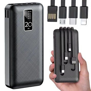 Внешний аккумулятор 20000mAh + 4 переходника, 2хUSB, KP-27 / PowerBank / Павербанк / Повербанк для телефона / УМБ 234575545 фото