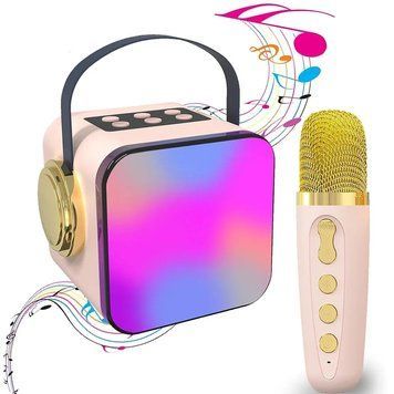 Bluetooth колонка с караоке + микрофон (USB/AUX/RGB) ZX-03 / Блютуз колонка с подсветкой / Портативная колонка караоке 234569664 фото