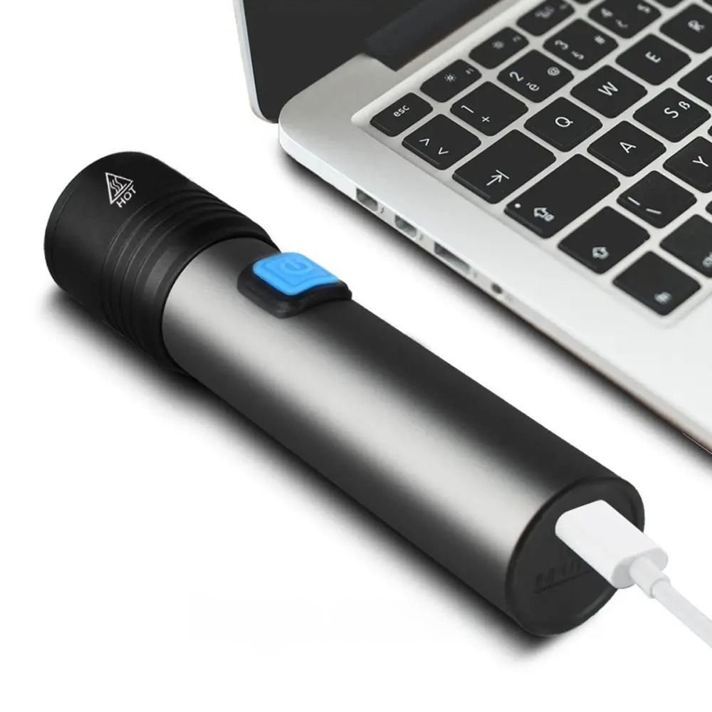 Ручной аккумуляторный фонарик USB BL K31, Серый / Карманный ЛЕД фонарь / Фонарик светодиодный 234562480 фото