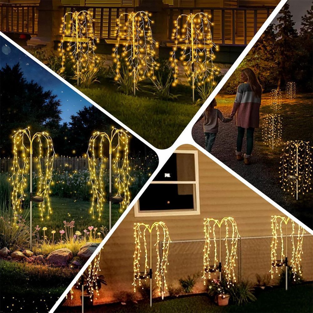 Садовий ліхтар на сонячній батареї, 75см, 200LED, Теплий білий / Садовий світильник / Вуличний світильник 234593215 фото