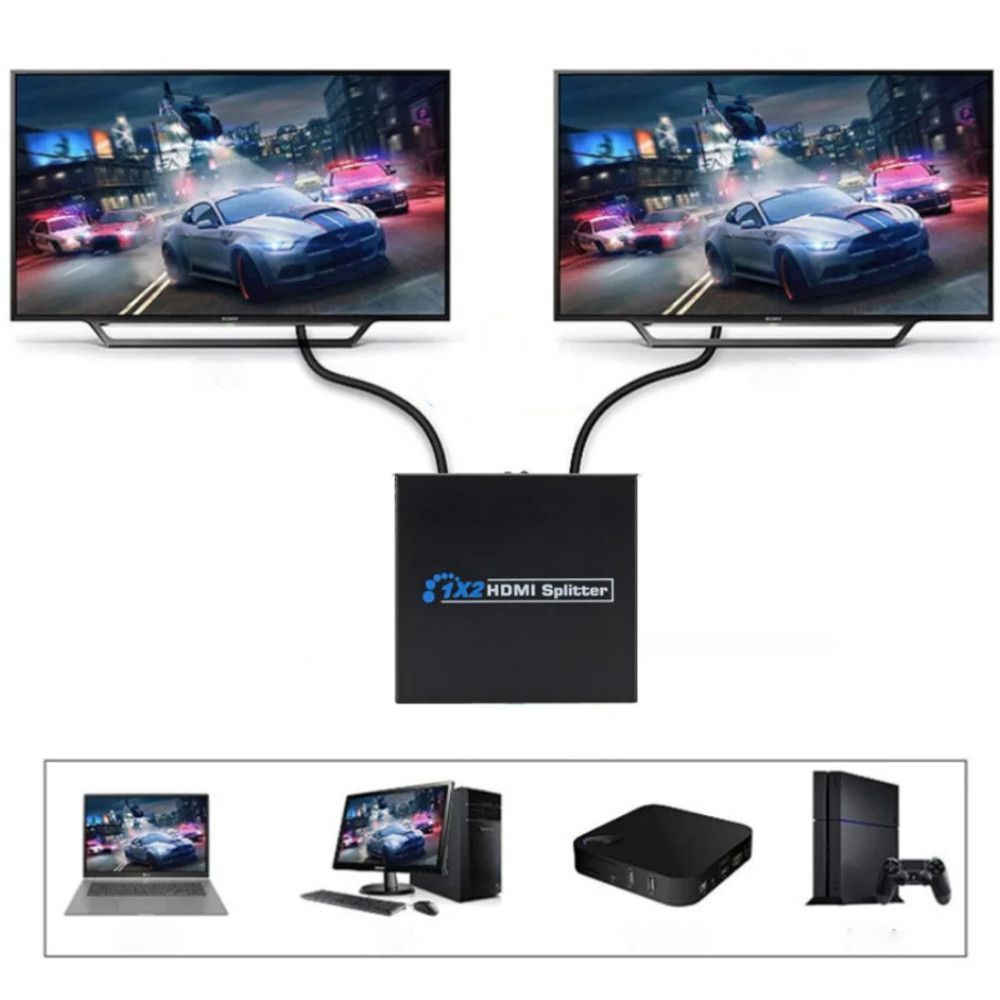 HDMI розгалужувач на 2 порти, 1080P, Чорний / Двонаправлений HDMI спліттер / Активний HDMI комутатор 234573374 фото