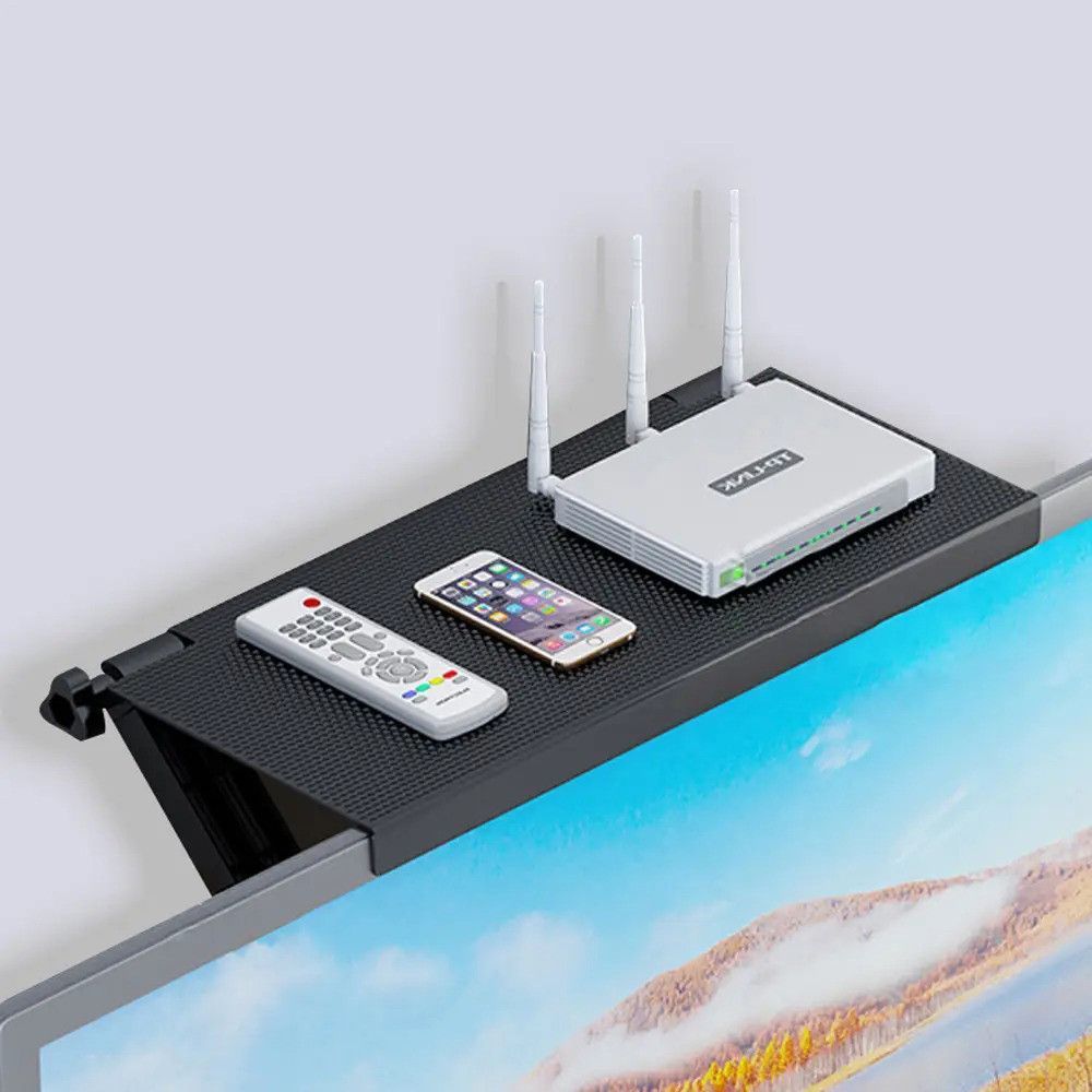 Держатель подставка на телевизор 33x16x2,5 см, Screen Top Shelf, Черная / Регулируемая полка для телевизора 234562606 фото