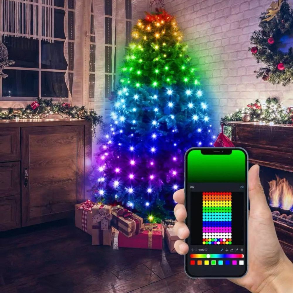 Гирлянда Конский хвост от USB (2м, 10 нитей) 400LED + пульт, SFK-02, Разноцветная / Смарт гирлянда на елку 234576448 фото