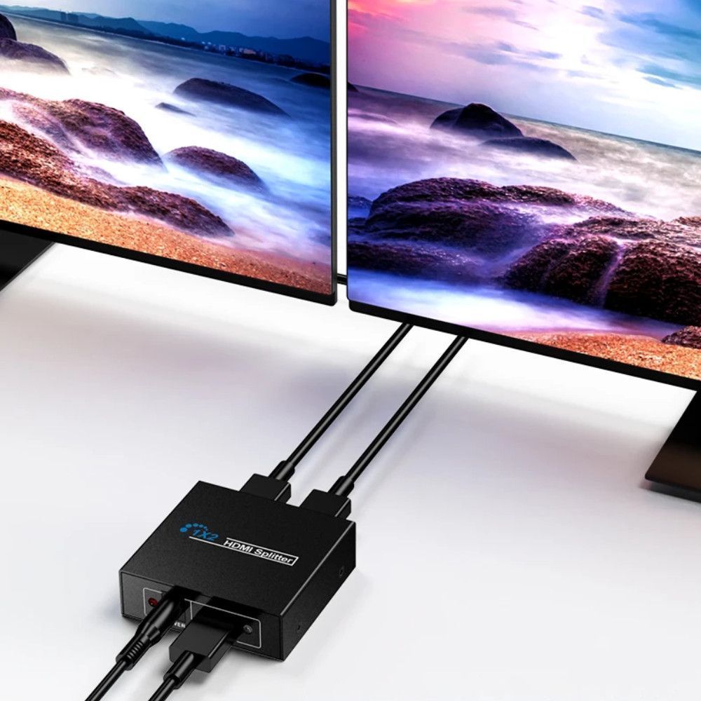 HDMI розгалужувач на 2 порти, 1080P, Чорний / Двонаправлений HDMI спліттер / Активний HDMI комутатор 234573374 фото