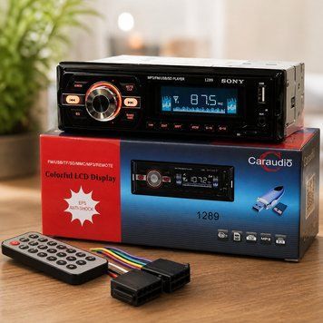Автомагнітола з дисплеем та пультом /USB/MP3 1289 Чорна /Магнітола в машину / Магнітофон в авто / Автомобільна магнітола 234593061 фото