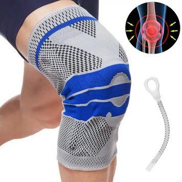 Бандаж коленного сустава средней фиксации, KNEE SUPPORT AA-18, Серый / Бандаж на колено / Фиксатор колена /Наколенник 234570543 фото