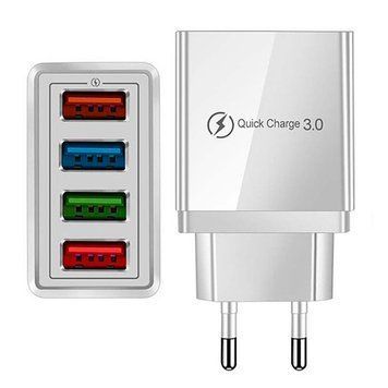 Адаптер Fast Charger на 4&times;USB, от сети, Белый / Сетевое зарядное устройство / Блок быстрой зарядки 234571418 фото