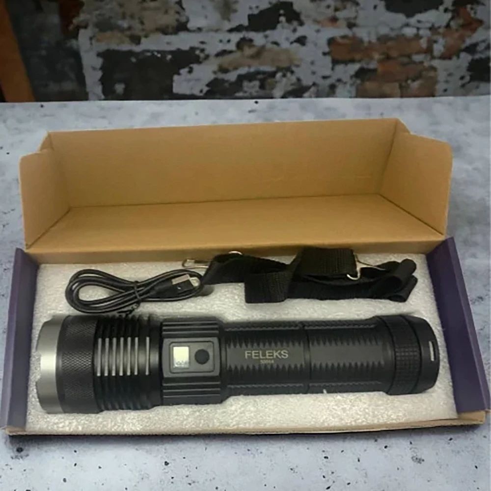 Ручний ліхтар акумуляторний 27х7 см, USB, BL-S-P66-TG, Чорний / Портативний LED-ліхтар / Світлодіодний ліхтарик / Ліхтарик ручний 234585464 фото