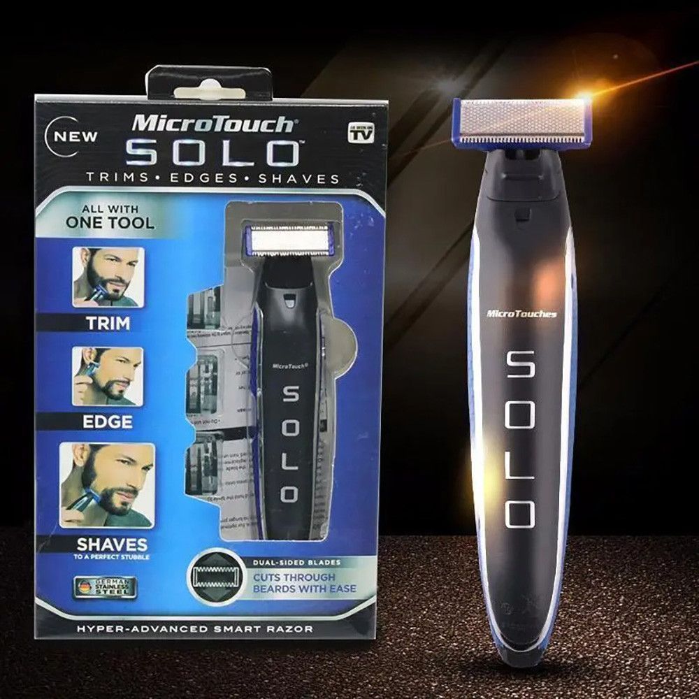 Универсальный триммер с подсветкой для мужчин Solo trimmer, Черный / Беспроводная машинка для стрижки усов и бороды 123456837 фото