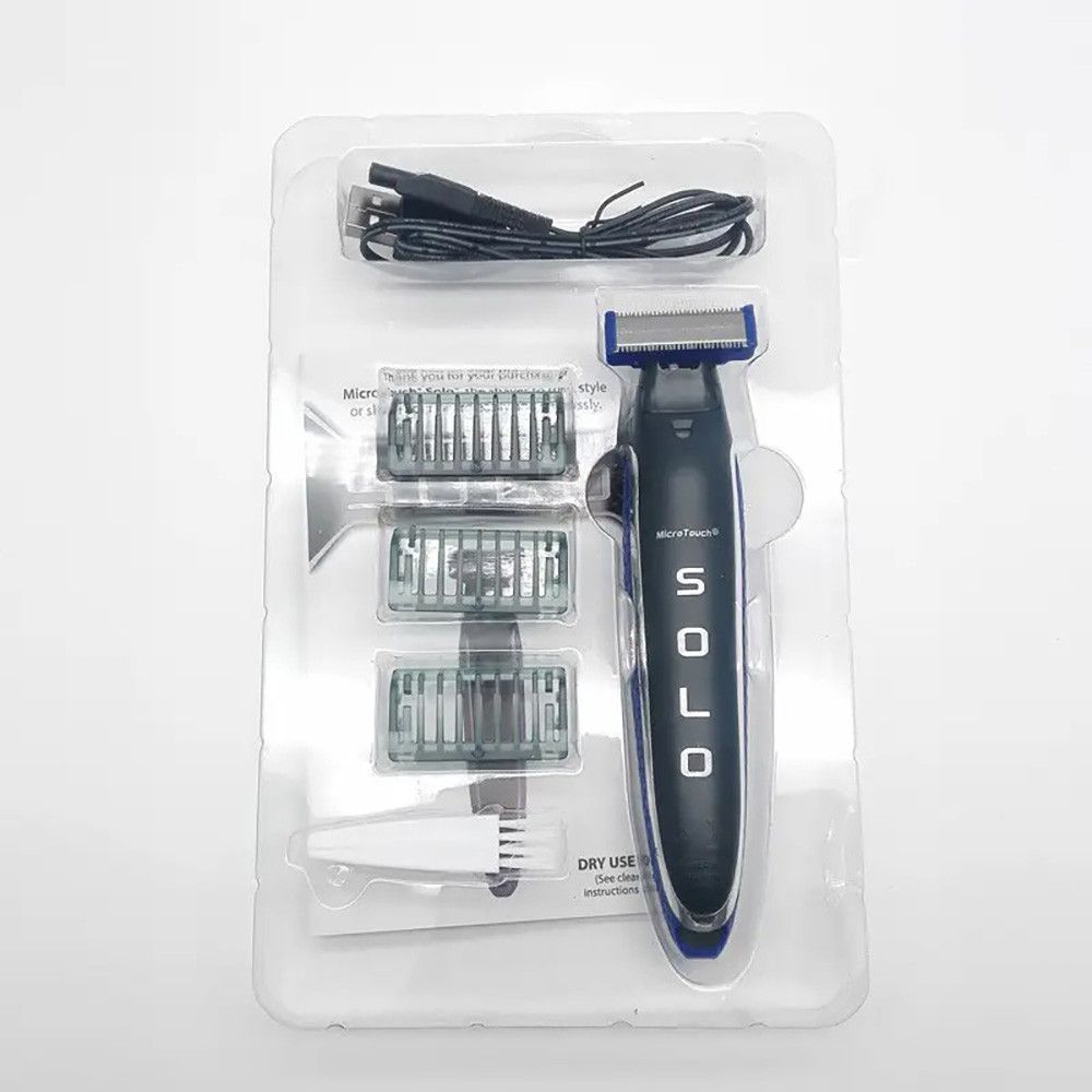 Универсальный триммер с подсветкой для мужчин Solo trimmer, Черный / Беспроводная машинка для стрижки усов и бороды 123456837 фото