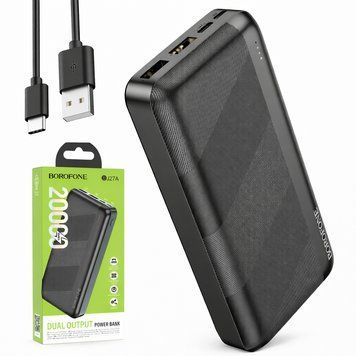 Повербанк 20000mAh, 2хUSB+Type-C+micro-USB, BOROFONE BJ27A, Черный / Павербанк / Наружный аккумулятор / PowerBank 234592927 фото