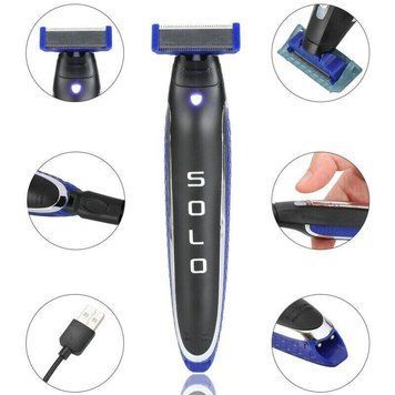 Універсальний триммер з підсвічуванням для чоловіків Solo trimmer,Чорний / Бездротова машинка для стрижки вусів та бороди 123456837 фото