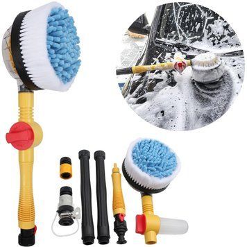 Щетка на шланг для мойки авто Water Blast Cleaner Roto Brush / Роторная щетка с емкостью для моющего средства 123459972 фото