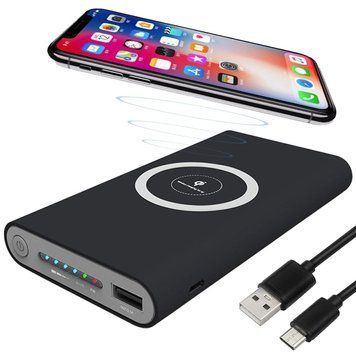 Повербанк 30000мАч, с беспроводной зарядкой + USB, MicroUSB / Внешний аккумулятор с быстрой зарядкой / Павербанк для телефона / Power Bank / Беспроводное внешнее устройство / УМБ 234574245 фото