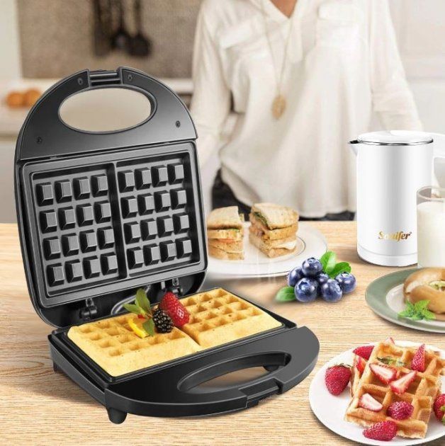 Электровафельница для бельгийских вафель Domotec MS 7705 / Квадратная вафельница 234560114 фото