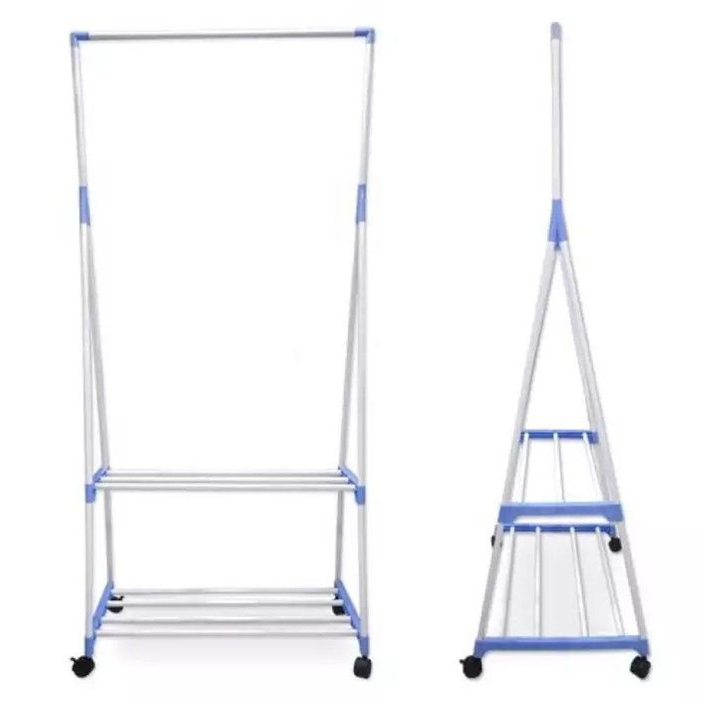 Вішалка для одягу пересувна Clothes Rack Multi-Function / Вішалка для підлоги двоярусна 234562099 фото