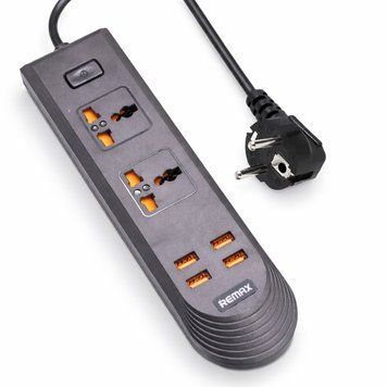 Мережевий фільтр-подовжувач 2 м, 2 розетки + 4хUSB, 2500 Вт, BKL-08 / Мережевий адаптер / Переноска з юсб / Подовжувач з вимикачем 234586366 фото