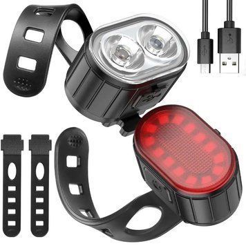 Велосипедный фонарь с задним габаритом, 4 режима, USB, ZH-078 / Фары на велосипед / Велофонарь с водозащитой 234571805 фото