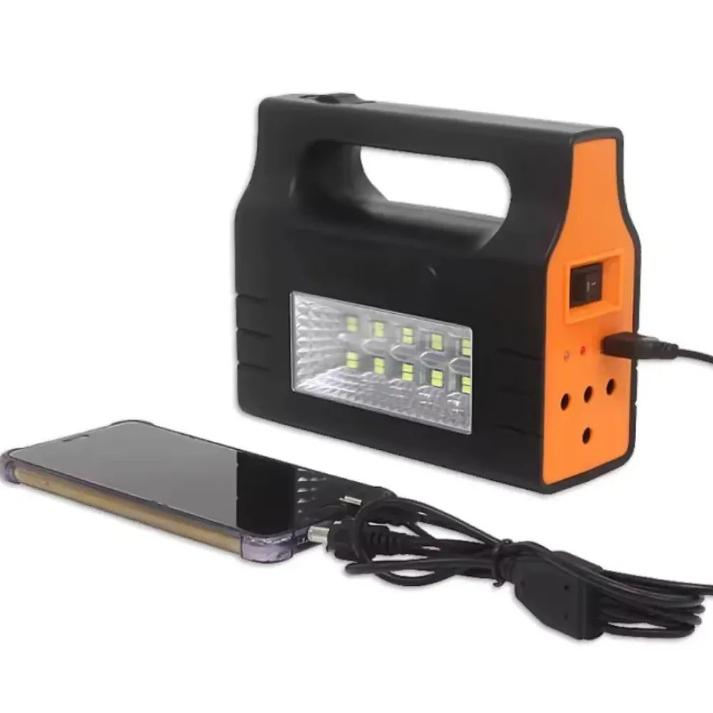 Зарядная станция с солнечной панелью и функцией PowerBank + 3 лампочки, 6000мАч, LM-2805 / Портативный кемпинговый фонарь 234573595 фото