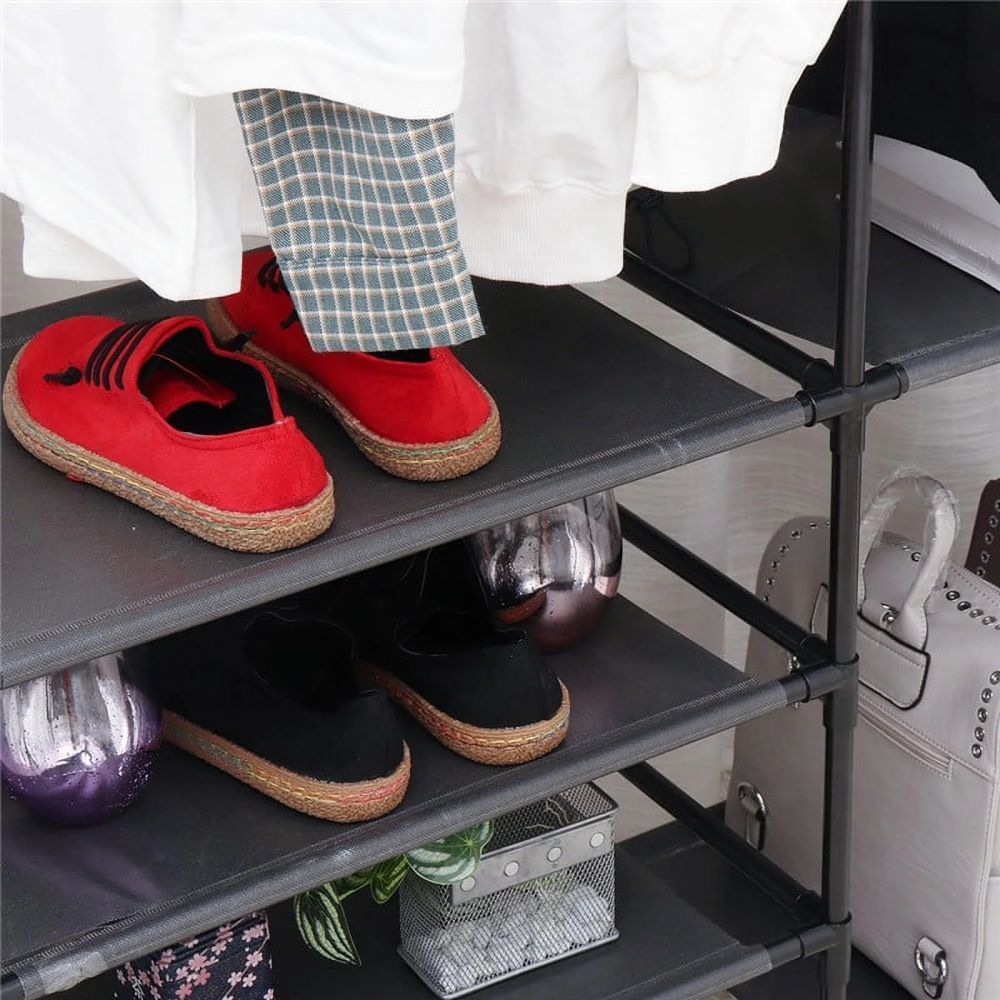 Напольная вешалка для одежды с полками 174х86х44см, CLOTHES RACK, Черный / Стойка для одежды / Вешалка в прихожую 234570673 фото