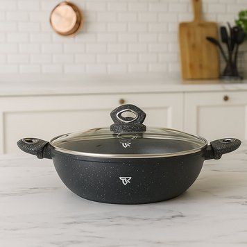 Сотейник-казан с крышкой 5л, 32 см, Top Kitchen TK00095, Черная / Сотейник с антипригарным покрытием / Кастрюля 234583985 фото