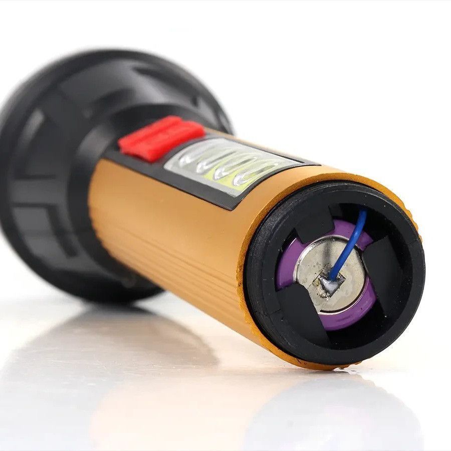Ручной фонарь с боковой подсветкой 5W, LED + COB, NF-C58, Желтый / Светодиодный фонарь аккумуляторный / Ручной фонарик 234590833 фото