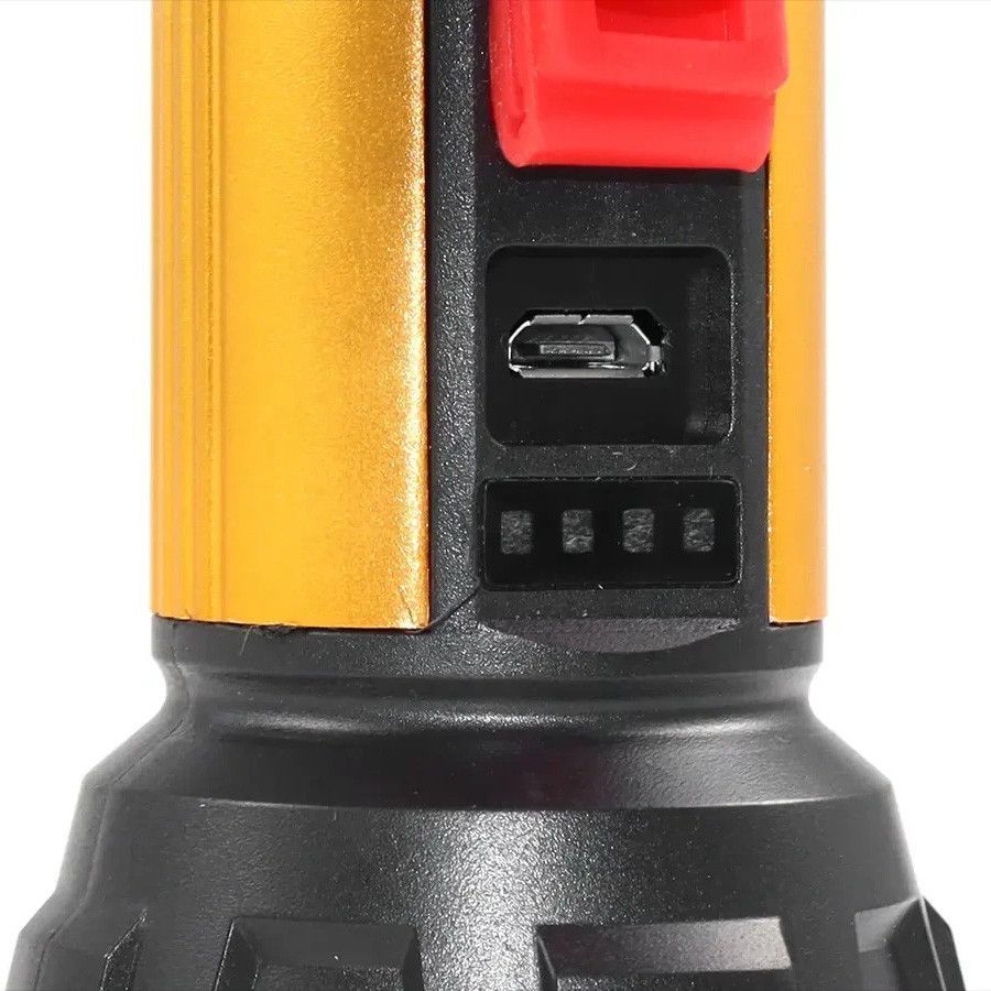 Ручной фонарь с боковой подсветкой 5W, LED + COB, NF-C58, Желтый / Светодиодный фонарь аккумуляторный / Ручной фонарик 234590833 фото